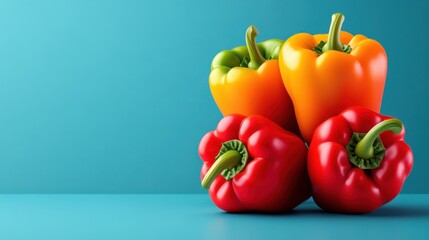 Wall Mural - Colorful Bell Peppers with Clean Background