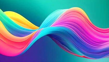 Wall Mural - Vibrant Abstract Waves with Dynamic Gradient and Fluid Motion