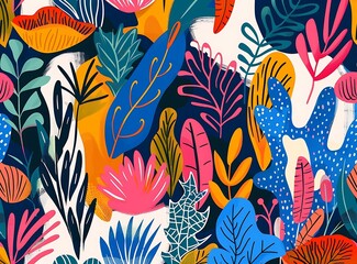  Abstract Tropical Leaves Pattern