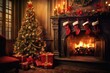 © Rawpixel.com - Christmas tree fireplace glowing hearth.