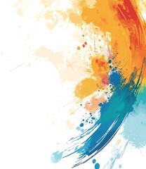 Wall Mural - Abstract Watercolor Background With Blue And Orange Colors