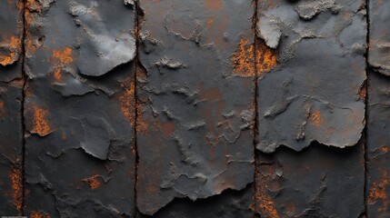 Wall Mural - Close up of a rusty metal surface with peeling paint.