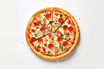 Poster - Pizza food white background mozzarella.