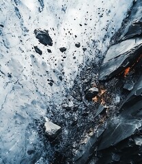 Poster - Abstract Mountain Landscape with Rocks and Snow