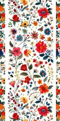 Poster - Colorful Floral Pattern Watercolor Illustration