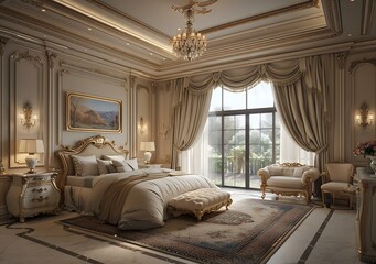 Poster - European-style luxury bedroom