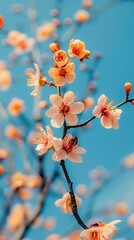 Sticker - Peach Blossom Branch in Blue Sky