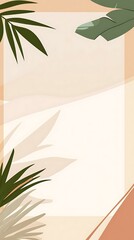 Wall Mural - Abstract Tropical Leaves Minimalist Background Illustration