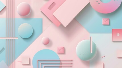 Wall Mural - Abstract Pastel Geometric Shapes