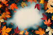 © john - Colorful autumn leaves in rich hues frame an empty central area, reflecting the beauty of the season and providing an inviting backdrop for various artistic applications.