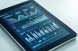 © Boris - Tablet with financial charts, blue and gray color scheme