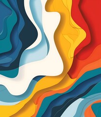 Wall Mural - Abstract Colorful Paper Cut Background