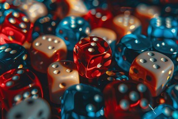 ai generative colorful dice collection