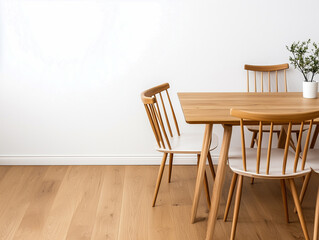 Poster - Table in spacious room with frames