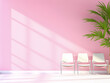 © niwat - Three dimensional render of empty chairs in pink colored waiting room