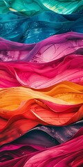 Wall Mural - Abstract Colorful Wavy Lines Background