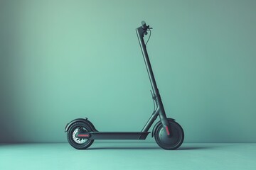 Modern electric scooter on teal background.