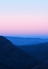 Canvas Print - Mountain Landscape With Pink Sky