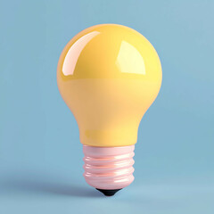 3d light bulb icon: bright lighting solution illustration logo