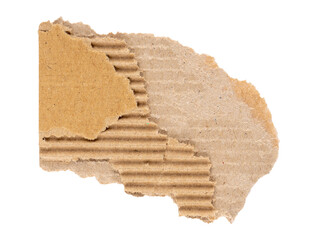 Poster - ripped piece of corrugated cardboard, realistic paper scrap with torn edges, sign, label, banner, or paper collage element, isolated on a transparent background, grunge textured graphic element