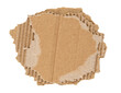 © Graphic Resources - ripped piece of corrugated cardboard, realistic paper scrap with torn edges, sign, label, banner, or paper collage element, isolated on a transparent background, grunge textured graphic element