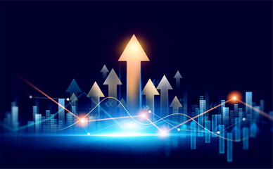 Financial business,earnings,sale and strategy. Analysis finance grow graph and market investment. Stock market chart, exchange financial growth diagram.