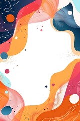 Wall Mural - Abstract Colorful Background Design With Wavy Shapes