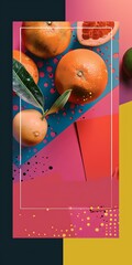 Sticker - Fresh Orange Fruit Background Design