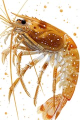 Wall Mural - Golden Shrimp Illustration