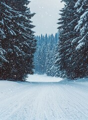 Poster - An icy forest. A snow-covered landscape.