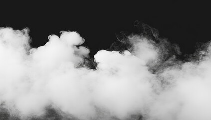 Aufkleber - A misty fog on an isolated black background. Smoke and texture overlays. Aromatherapy concept.