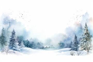 Canvas Print - Snow landscape christmas outdoors.