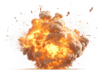 explosion effect on ground isolated on transparent background