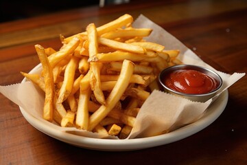 Canvas Print - Ketchup fries food condiment.