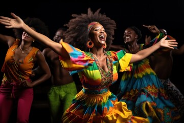 Canvas Print - Dancing party adult woman.