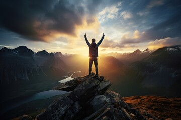 Canvas Print - Mountain outdoors sunset nature.