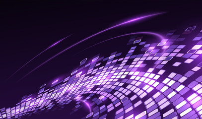 Fototapete - Abstract violet light shapes with motion effect