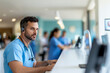 © Pompozzi - Male Nurse Working at Hospital Reception Desk