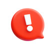 © mamewmy - Alert Icon red attention alarm danger warning sign 3d illustration background
