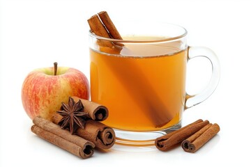 Hot Mulled Cider with Apple, Cinnamon Sticks and Star Anise.