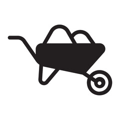 Canvas Print - wheelbarrow glyph icon