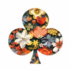 Poster - Flower Collage club shaped pattern accessories handicraft.