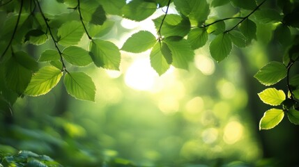 Sticker - A view of the forest floor with sunlight filtering through the leaves, creating a dappled pattern.