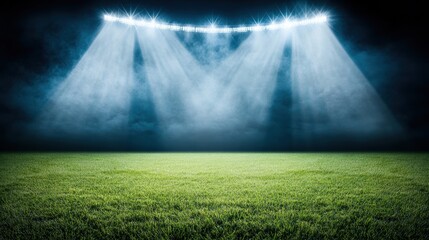 Poster - An empty stadium with floodlights shining, symbolizing the anticipation of a sporting event.