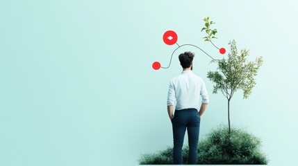 Wall Mural - A graphic representation of a user journey through a digital platform, highlighting the key touchpoints and interactions within the user experience.