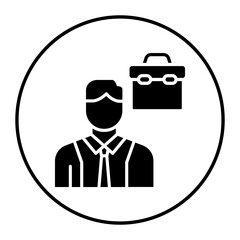 Sticker - Employer Male vector icon. Can be used for Business Training iconset.