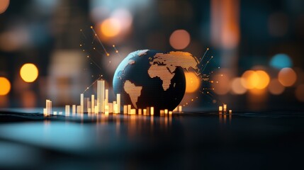 Wall Mural - A chart showing global economic indicators, highlighting trade trends.