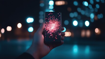 Poster - A photo of a mobile phone screen displaying an interactive ad, showcasing the power of digital advertising.