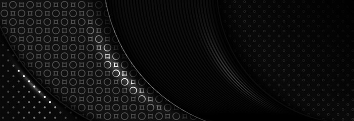 Poster - geometric dark gray design abstract pattern black background brochure website flyer certificate pres
