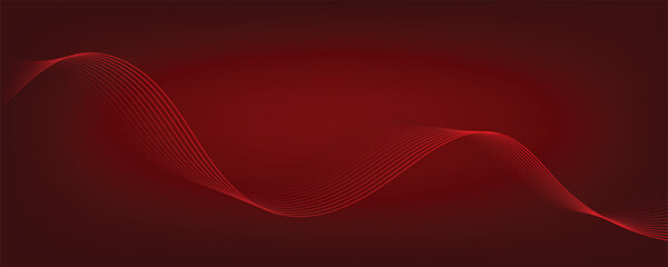 Poster - red abstract background with waves